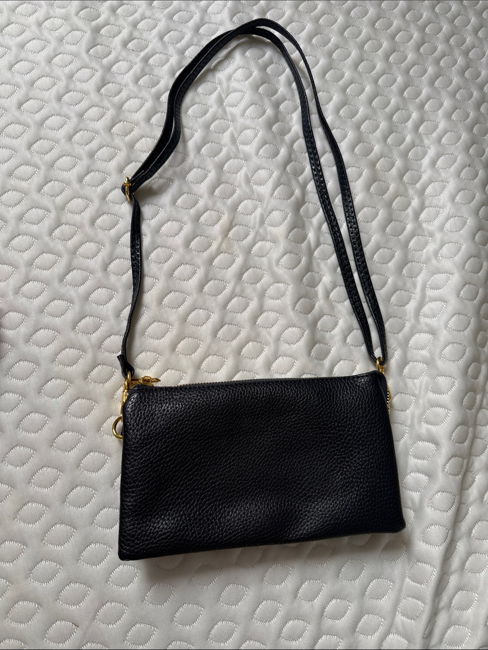 Navy Leather Crossbody Bag - Classic Women's Shoulder Purse